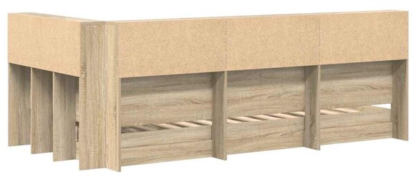 Krevet s policama Sonoma hrast 75 x 190 cm Konstruirano drvo - Smeđa / 75 x 190 cm