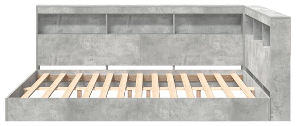 Krevet s policama Beton siva 160 x 200 cm Konstruirano drvo - Siva / 160 x 200 cm
