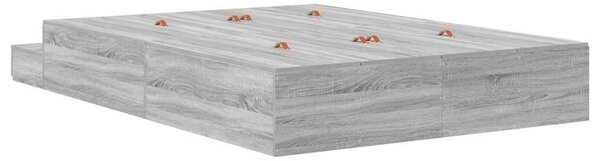 Krevet s ladicama Siva Sonoma 135 cm Konstruirano drvo - Siva / 135 cm