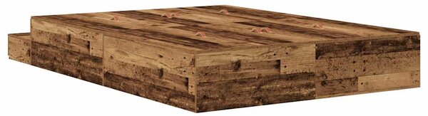 Krevet s ladicama Staro drvo 135 cm Konstruirano drvo - Smeđa / 135 cm