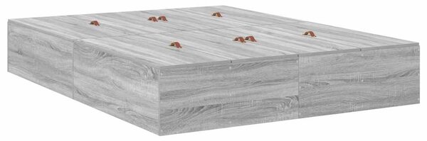 Krevet s ladicama Siva Sonoma 135 cm Konstruirano drvo - Siva / 135 cm