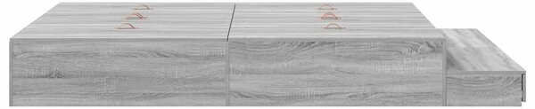 Krevet s ladicama Siva Sonoma 135 cm Konstruirano drvo - Siva / 135 cm