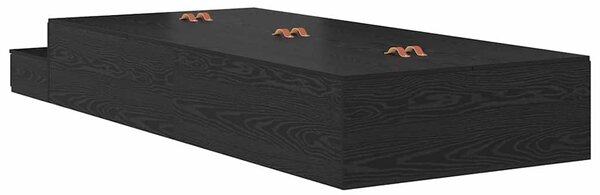 Krevet s ladicama s ladicama Crni hrast 80 cm Konstruirano drvo - Crna / 80 cm