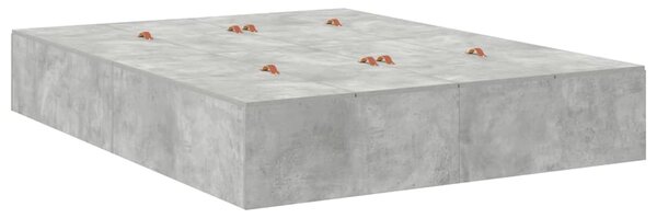 Krevet s ladicama Betonski sivi 140 cm Konstruirano drvo - Siva / 140 cm