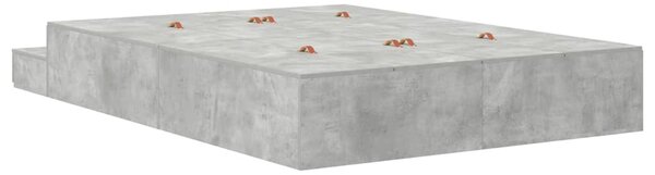 Krevet s ladicama Betonski sivi 140 cm Konstruirano drvo - Siva / 140 cm