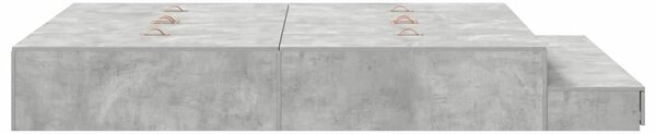 Krevet s ladicama Betonski sivi 140 cm Konstruirano drvo - Siva / 140 cm