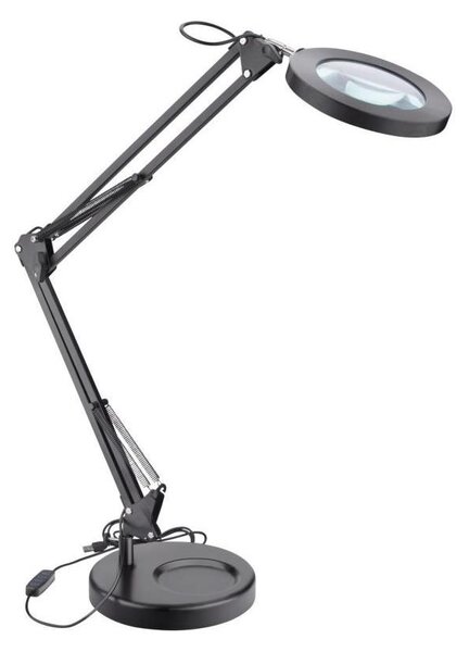 Extol - LED Prigušiva stolna lampa s povećalom LED/7W/5V 2900/4500/7500K crna