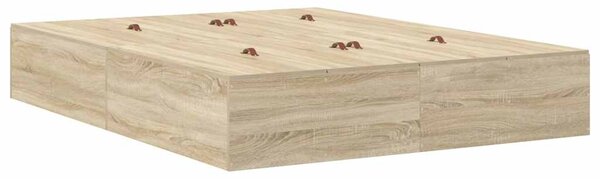 Krevet s ladicama Sonoma hrast 140 cm Konstruirano drvo - Smeđa / 140 cm