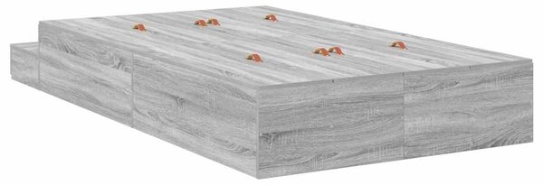 Krevet s ladicama Siva Sonoma 120 cm Konstruirano drvo - Siva / 120 cm