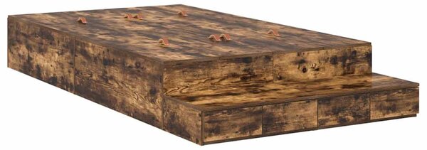 Krevet s ladicama Dimljeni hrast 120 cm Konstruirano drvo - Smeđa / 120 cm