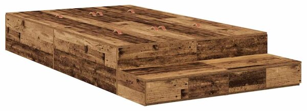 Krevet s ladicama Staro drvo 120 cm Konstruirano drvo - Smeđa / 120 cm