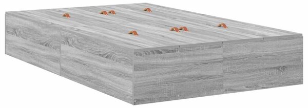 Krevet s ladicama Siva Sonoma 120 x 200 cm Konstruirano drvo - Siva / 120 x 200 cm