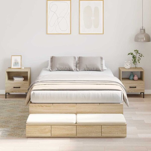 Krevet s ladicama Sonoma hrast 120 cm Konstruirano drvo - Smeđa / 120 cm
