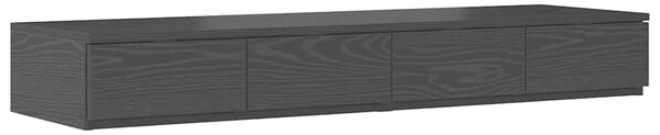 Krevet s ladicama Crni hrast 120 cm Konstruirano drvo - Crna / 120 cm