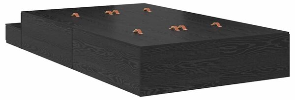 Krevet s ladicama Crni hrast 120 cm Konstruirano drvo - Crna / 120 cm