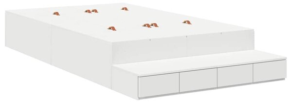 Krevet s ladicama s ladicama Bijelo 120 cm Konstruirano drvo - Bijela / 120 cm