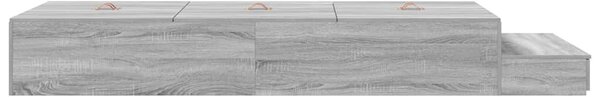 Krevet s ladicama Siva Sonoma 80 cm Konstruirano drvo - Siva / 80 cm