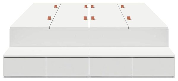 Krevet s ladicama s ladicama Bijelo 120 cm Konstruirano drvo - Bijela / 120 cm
