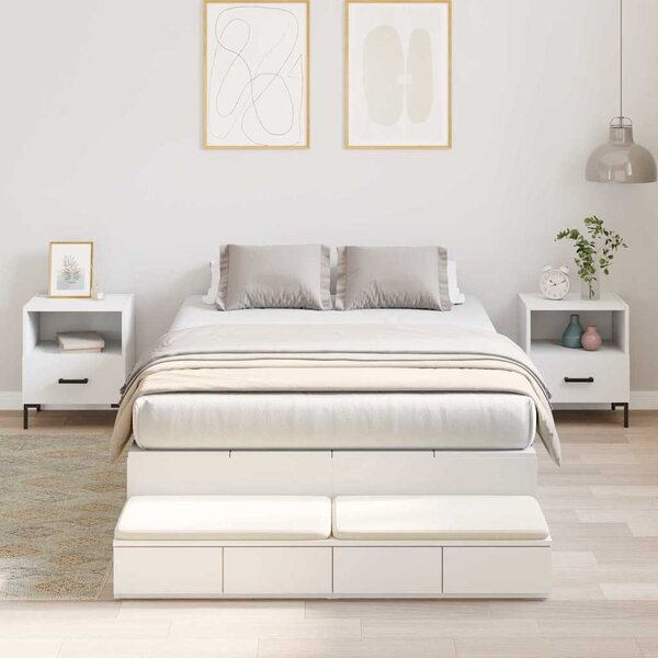 Krevet s ladicama s ladicama Bijelo 120 cm Konstruirano drvo - Bijela / 120 cm