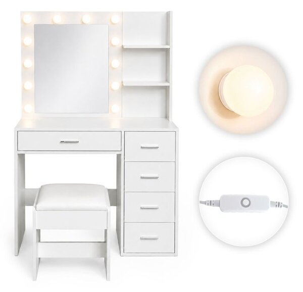 Elegantni LED toaletni stolić s tabureom