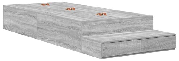 Krevet s ladicama Siva Sonoma 80 cm Konstruirano drvo - Siva / 80 cm