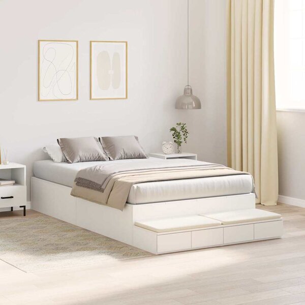 Krevet s ladicama s ladicama Bijelo 120 cm Konstruirano drvo - Bijela / 120 cm