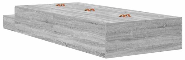 Krevet s ladicama Siva Sonoma 80 cm Konstruirano drvo - Siva / 80 cm