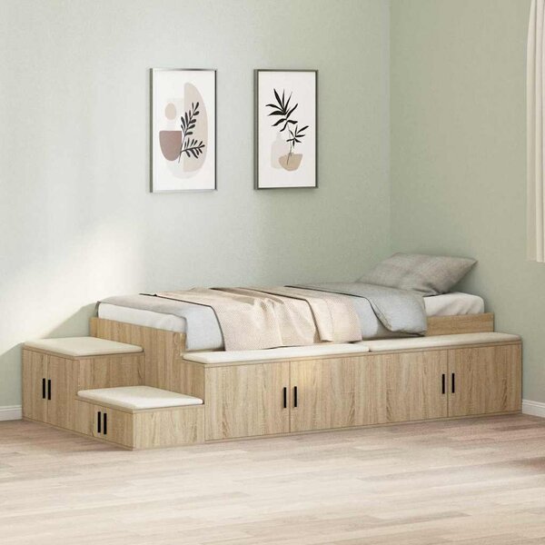 Krevet s ladicama Sonoma hrast 75 cm Konstruirano drvo - Smeđa / 75 cm
