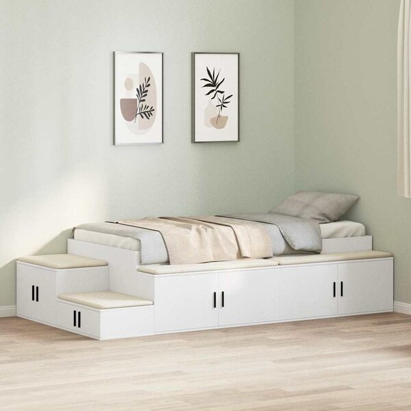 Krevet s ladicama s pohranom Bijelo 75 cm Konstruirano drvo - Bijela / 75 cm