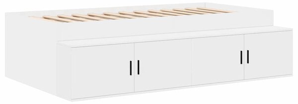 Krevet s ladicama s pohranom Bijelo 75 cm Konstruirano drvo - Bijela / 75 cm