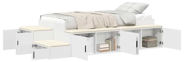 Krevet s ladicama s pohranom Bijelo 75 cm Konstruirano drvo - Bijela / 75 cm