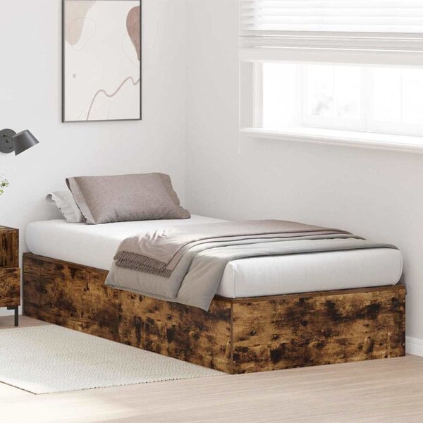 Krevet s ladicama Dimljeni hrast 70 x 190 cm Konstruirano drvo - Smeđa / 70 x 190 cm