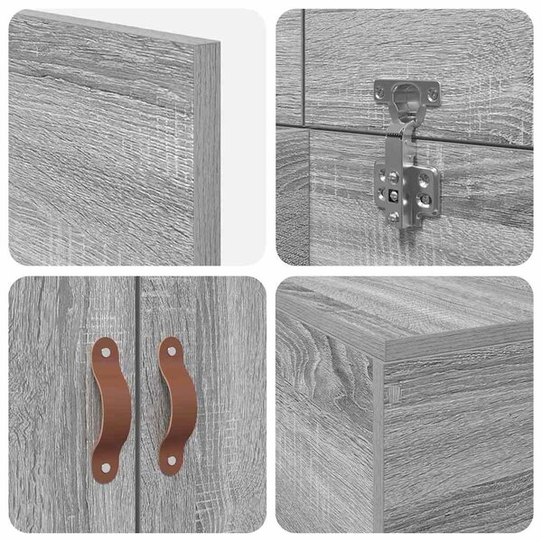 Krevet s ladicama Siva Sonoma 80 x 200 cm Konstruirano drvo - Siva / 80 x 200 cm