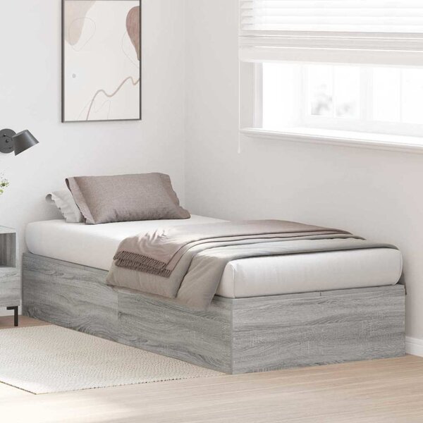 Krevet s ladicama Siva Sonoma 80 x 200 cm Konstruirano drvo - Siva / 80 x 200 cm