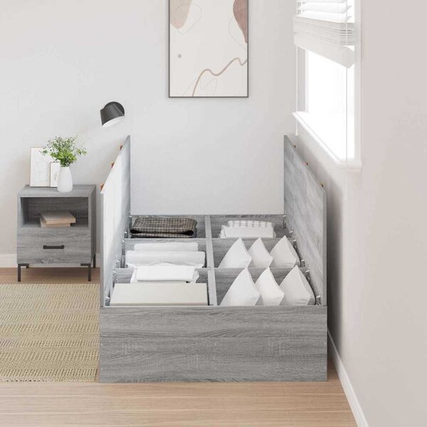 Krevet s ladicama Siva Sonoma 80 x 200 cm Konstruirano drvo - Siva / 80 x 200 cm