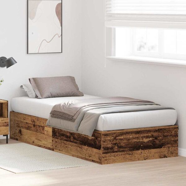 Krevet s ladicama Staro drvo 70 x 190 cm Konstruirano drvo - Smeđa / 70 x 190 cm