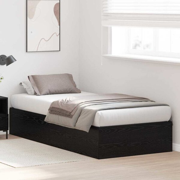 Krevet s ladicama Crni hrast 70 x 190 cm Konstruirano drvo - Crna / 70 x 190 cm