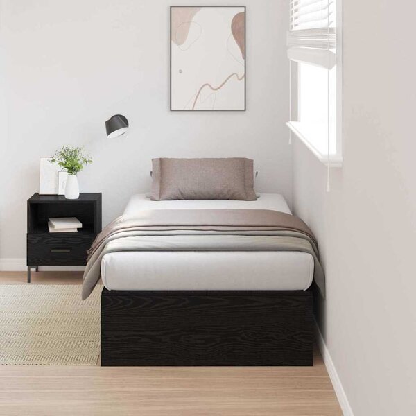 Krevet s ladicama Crni hrast 70 x 190 cm Konstruirano drvo - Crna / 70 x 190 cm