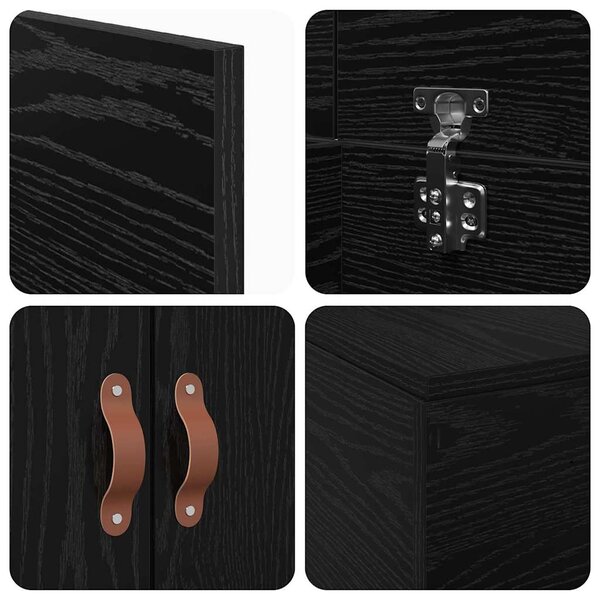Krevet s ladicama Crni hrast 70 x 190 cm Konstruirano drvo - Crna / 70 x 190 cm