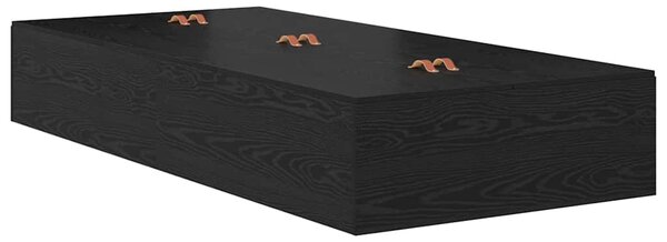 Krevet s ladicama Crni hrast 70 x 190 cm Konstruirano drvo - Crna / 70 x 190 cm