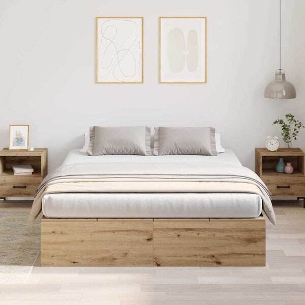 Krevet s ladicama s pohranom Umjetnički hrast 150 x 200 cm - Smeđa / 150 x 200 cm