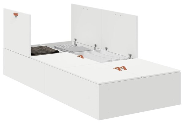 Krevet s ladicama Bijelo 100 x 200 cm Konstruirano drvo - Bijela / 100 x 200 cm