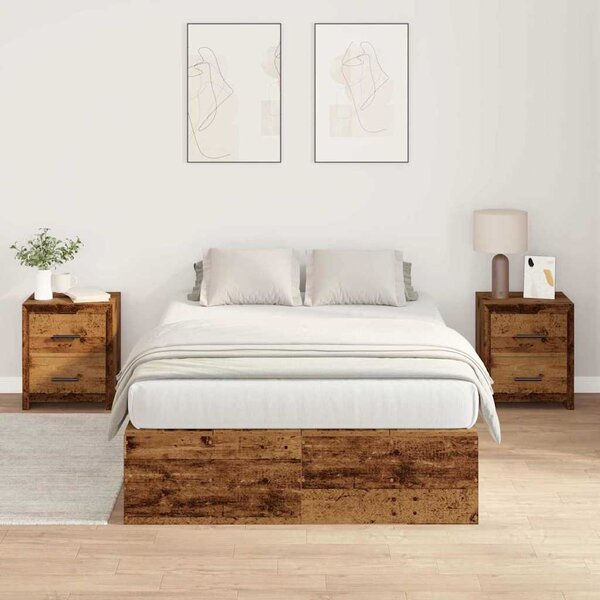 Krevet s ladicama Staro drvo 120 x 200 cm Konstruirano drvo - Smeđa / 120 x 200 cm