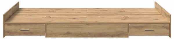 Krevet s ladicama s uzglavljem Umjetnički hrast 120 x 190 cm - Smeđa / 120 x 190 cm