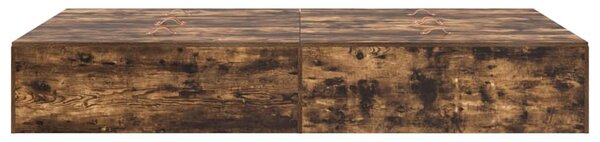 Krevet s ladicama Dimljeni hrast 120 x 190 cm Konstruirano drvo - Smeđa / 120 x 190 cm