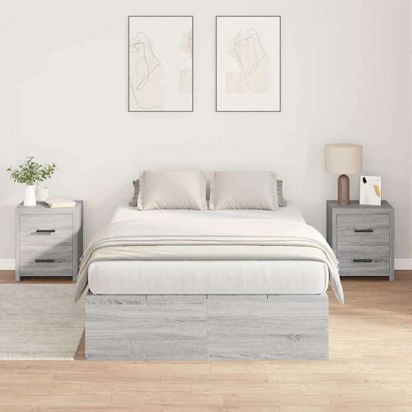 Krevet s ladicama Siva Sonoma 120 x 200 cm Konstruirano drvo - Siva / 120 x 200 cm