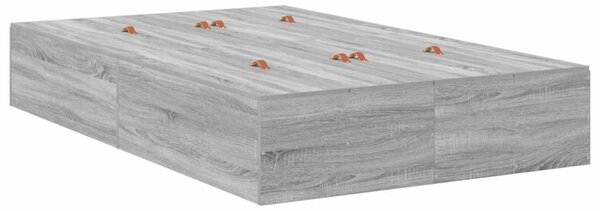 Krevet s ladicama Siva Sonoma 120 x 200 cm Konstruirano drvo - Siva / 120 x 200 cm