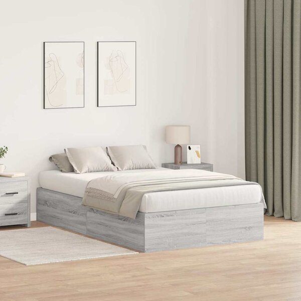 Krevet s ladicama Siva Sonoma 120 x 200 cm Konstruirano drvo - Siva / 120 x 200 cm