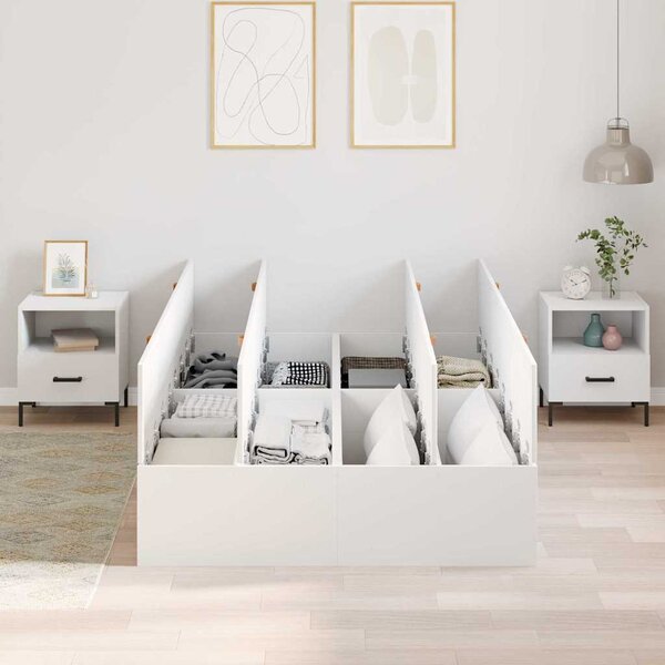 Krevet s ladicama Bijelo 120 x 200 cm Konstruirano drvo - Bijela / 120 x 200 cm
