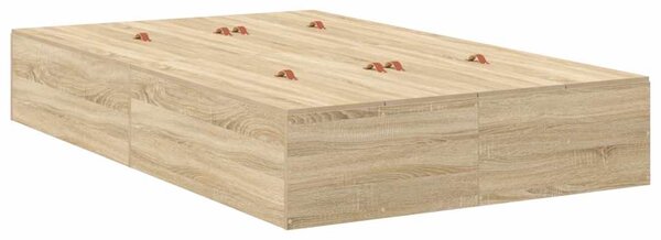 Krevet s ladicama Sonoma hrast 120 x 200 cm Konstruirano drvo - Smeđa / 120 x 200 cm